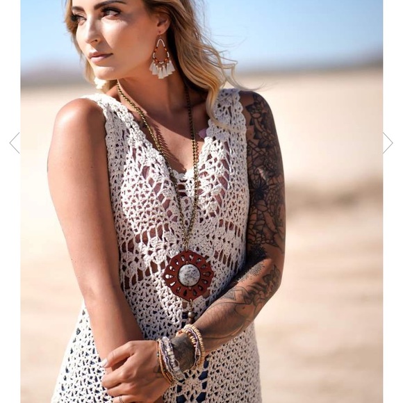 🚫SOLD 🏆HP Three Bird Nest Crochet Tunic - Picture 2 of 6